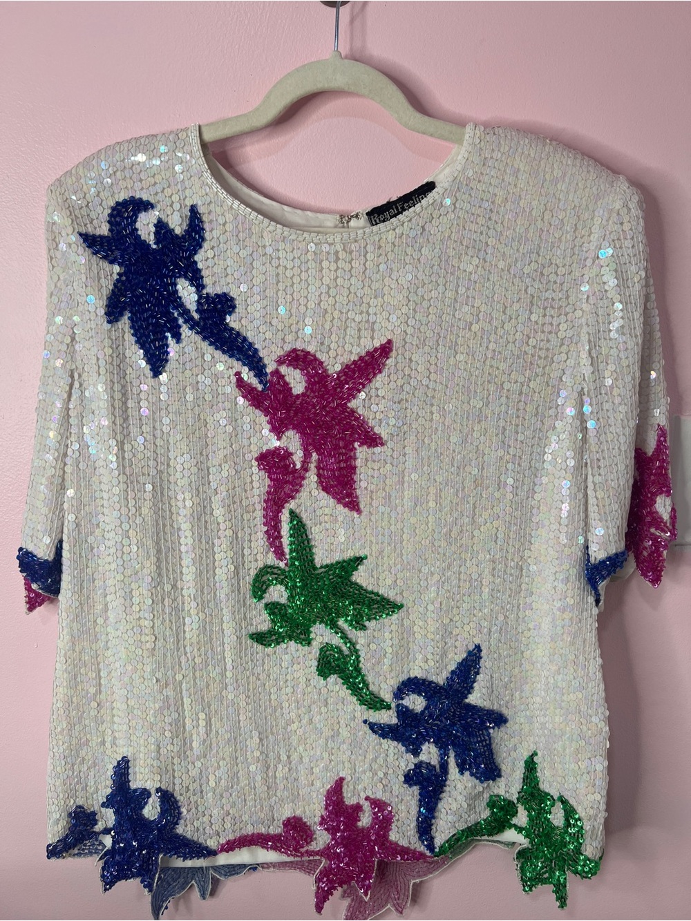 Vintage Sequin Floral Top DEADSTOCK